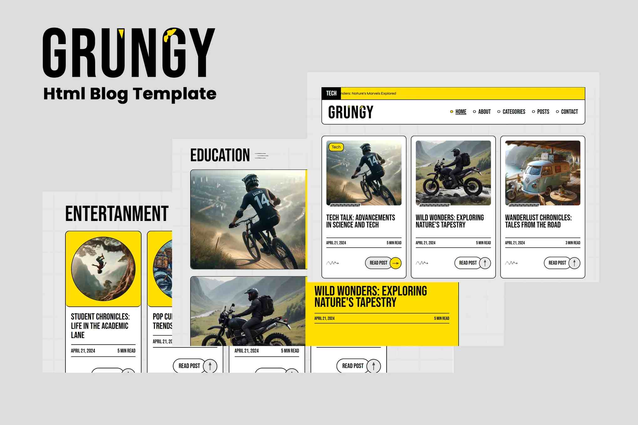 Grungy — шаблон для блога