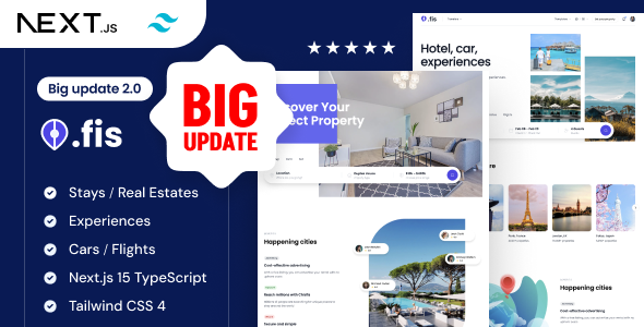 Chisfis — шаблон для онлайн-бронирования на NextJs React