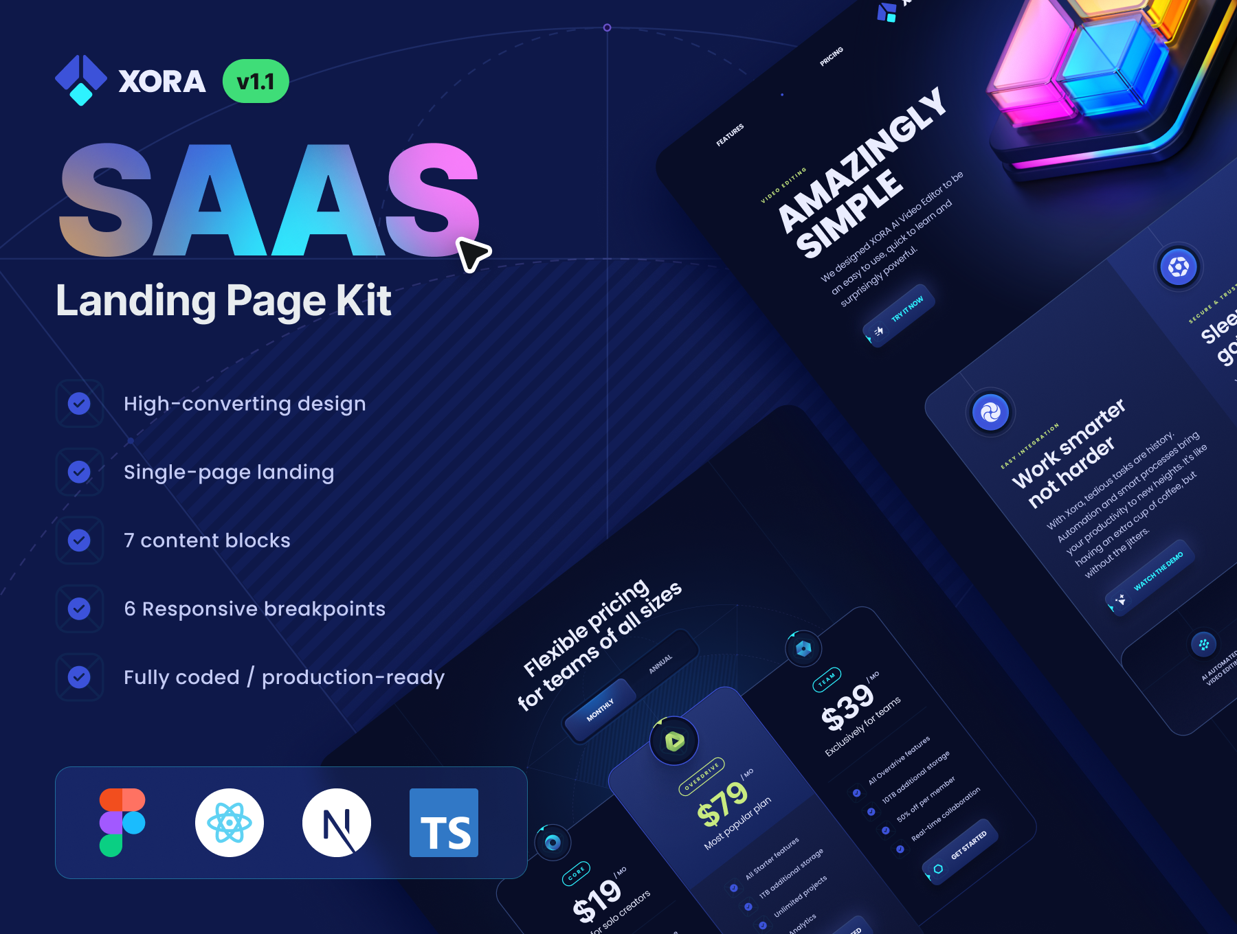 XORA — набор для создания целевой страницы SaaS